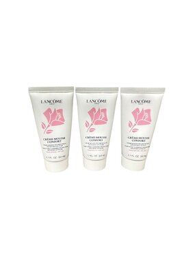 3 Lancome Creme Mousse Confort Comforting Cleansing Creamy Foam 1.7 oz Lot of 3